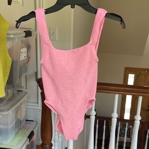 Hunza G square neck pink one piece. Onesize.